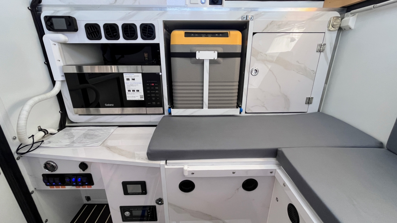 Roam Rider Truck Camper Storage Interior Kitchen